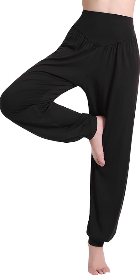 Wide Women's Casual Loose Fabric Trousers, Lightweight, High Waist Thin Autumn Palazzo Trousers with Pocket