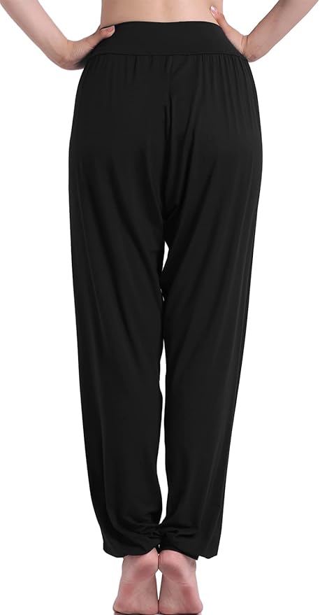 Wide Women's Casual Loose Fabric Trousers, Lightweight, High Waist Thin Autumn Palazzo Trousers with Pocket